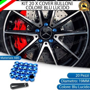 Kit 20 X Cover Copribulloni BLU LUCIDO - DIAMETRO 19MM -