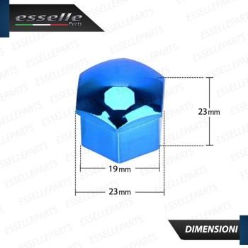 Kit 20 X Cover Copribulloni BLU LUCIDO - DIAMETRO 19MM -
