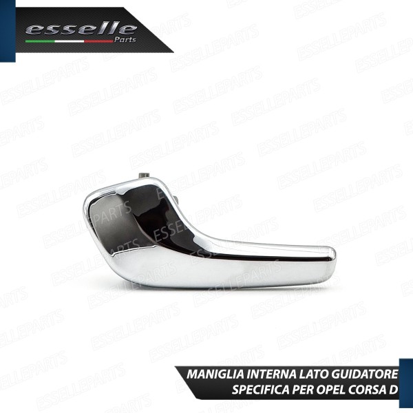 Maniglia Interna Anteriore Lato Guidatore Opel Corsa D Cromata Lucido