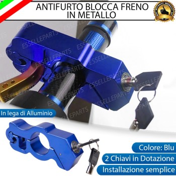 Antifurto Blocca Leva Freno in Metallo - BLU - specifico per moto,motorini,scooter,quad Malaguti