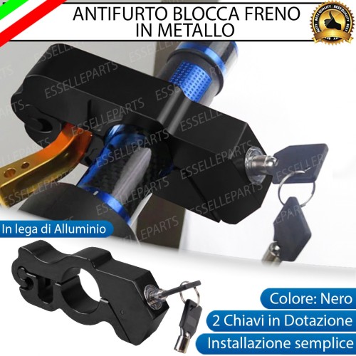 Antifurto Blocca Leva Freno in Metallo NERO per Peugeot moto