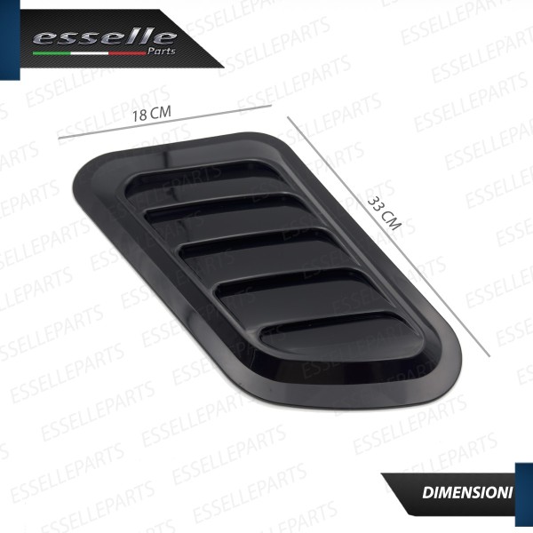 Coppia Prese d'aria sportive per cofano NERO LUCIDO Adesive in ABS