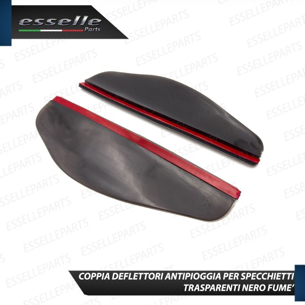 Coppia Deflettori Antipioggia NERO FUME' Adesivi in pvc