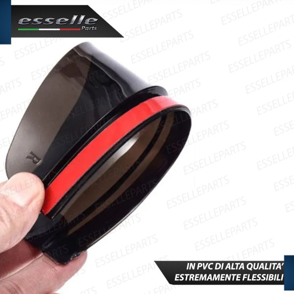 Coppia Deflettori Antipioggia NERO FUME' Adesivi in pvc