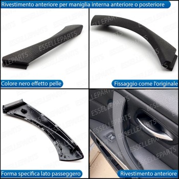 Maniglia Interna Lato Passeggero Simil Pelle Nero Bmw Serie 3 E92 E93