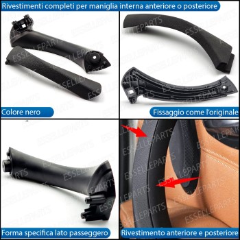 Maniglia Interna Completa Lato Passeggero Nero Bmw Serie 3 E90 E91 E92 E93 Maniglia Interna Completa Lato Passeggero Nero Bmw Serie 3 E90 E91 E92 E93