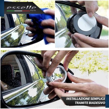 Coppia Specchi ausiliari Angolo Cieco Regolabili a 360° per Specchietti esterni Coppia Specchi ausiliari Angolo Cieco Regolabili a 360° per Specchietti esterni