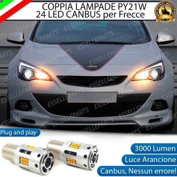 Coppia Lampade PY21W BAU15S 24 LED CANBUS 3.0 PER FRECCE DIREZIONALI OPEL ASTRA J GTC Coppia Lampade PY21W BAU15S 24 LED CANBUS 3.0 PER FRECCE DIREZIONALI OPEL ASTRA J GTC