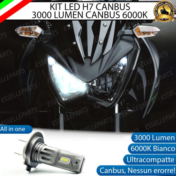 Kit Full LED Lampada H7 3000 Lumen Anabbaglianti per KAWASAKI Z 800 2012-2013