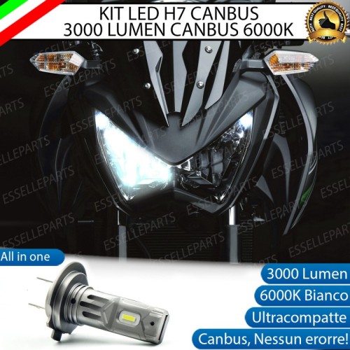 Kit Full LED Lampada H7 3000 Lumen Anabbaglianti per KAWASAKI Z 800 2012-2016 ABS