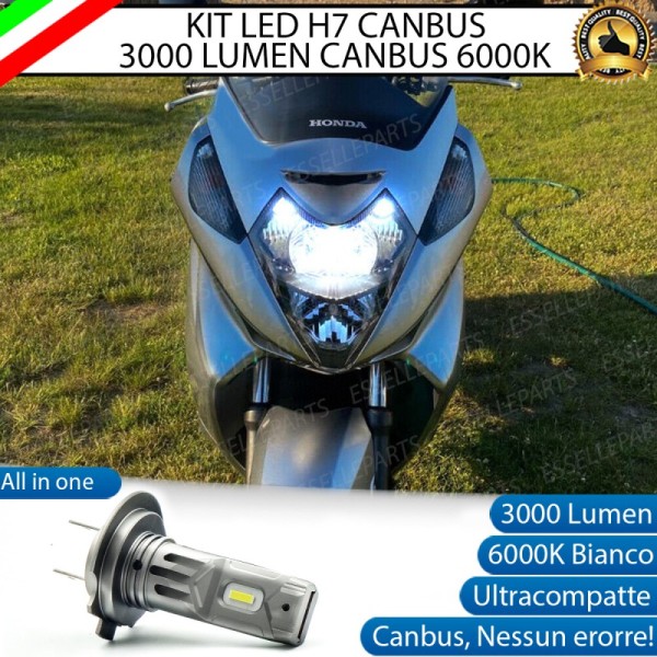 Lampada Singola H7 LED 3000 Lumen per Anabbagliante HONDA Silver Wing 600 2005-2009