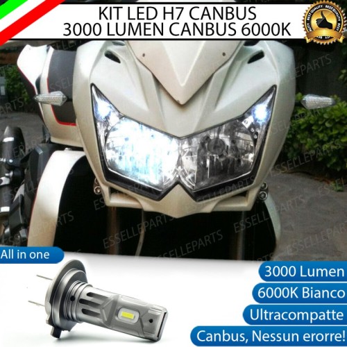 Lampada H7 LED 3000 Lumen per Anabbagliante KAWASAKI Z 750 2007-2014 ABS
