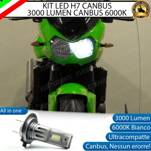 Lampada H7 LED - ULTRA COMPATTA - 3000 Lumen per Abbagliante KAWASAKI Z 750 2003-2006