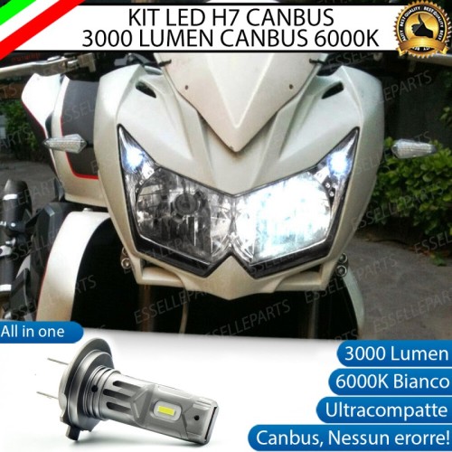 Lampada H7 LED 3000 Lumen per Abbagliante KAWASAKI Z 750 2007-2014 ABS