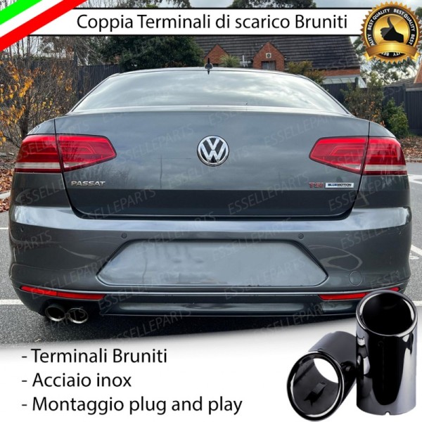 Terminali di Scarico Nero Brunito Inox per Passat (B8)