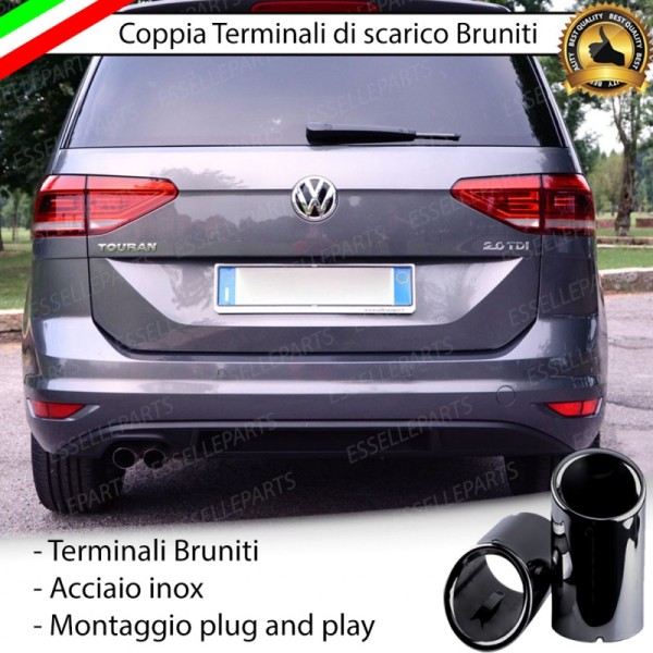 Terminali di Scarico Nero Brunito Inox per Touran (5T1)