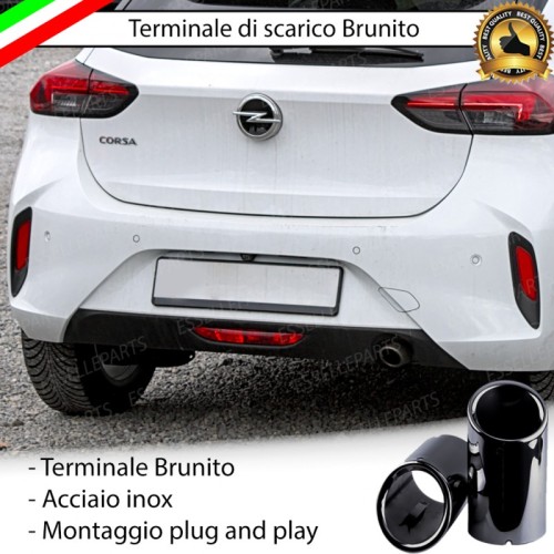 Terminale di Scarico Nero Brunito Inox per Corsa (F)