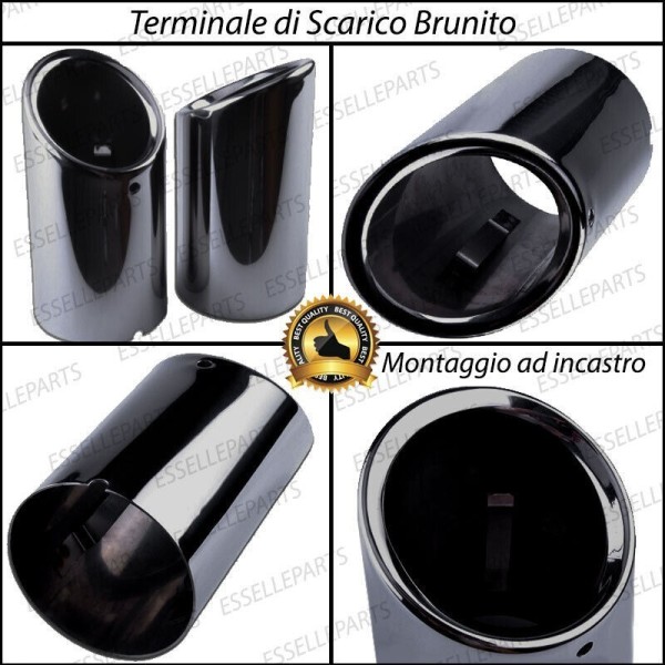 Terminale di Scarico Nero Brunito Inox per ASX