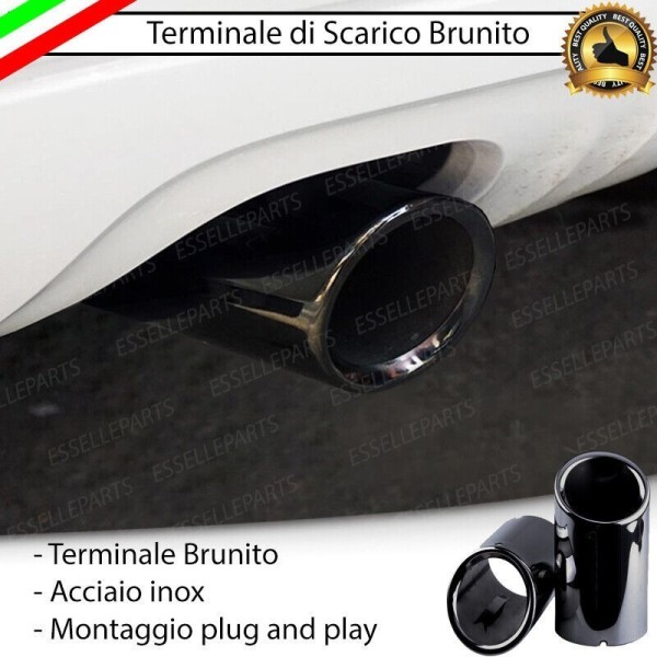 Terminale di Scarico Nero Brunito Inox per Ibiza (6J) Restyling