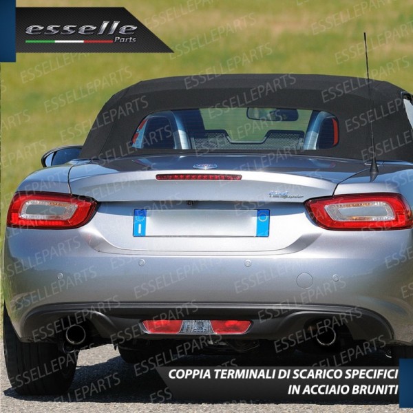 Terminali di Scarico Nero Brunito Inox per 124 Spider