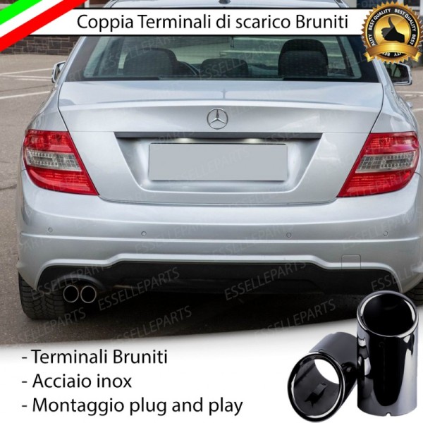 Terminali di Scarico Nero Brunito Inox per Classe C (W204)