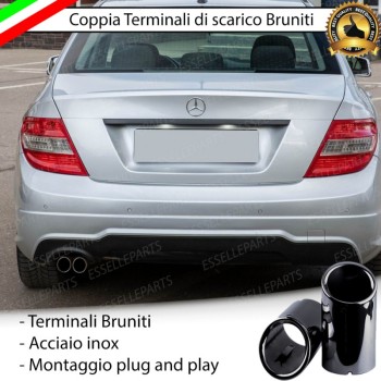 Terminali di Scarico Nero Brunito Inox per Classe C (W204)