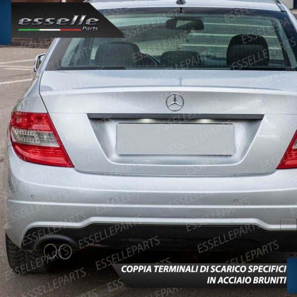 Terminali di Scarico Nero Brunito Inox per Classe C (W204)