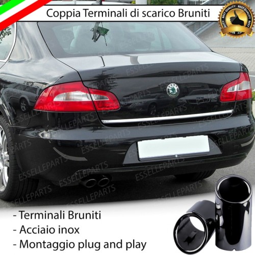 Terminali di Scarico Nero Brunito Inox per Superb 2