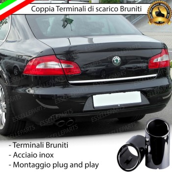 Terminali di Scarico Nero Brunito Inox per Superb 2