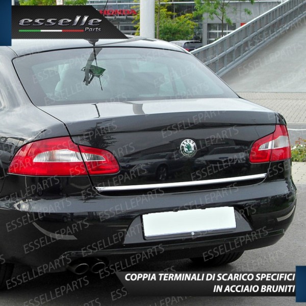 Terminali di Scarico Nero Brunito Inox per Superb 2