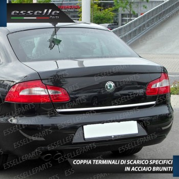 Terminali di Scarico Nero Brunito Inox per Superb 2