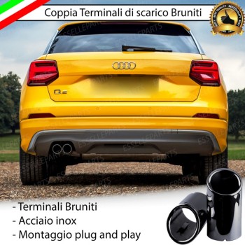Terminali di Scarico Nero Brunito Inox per Q2