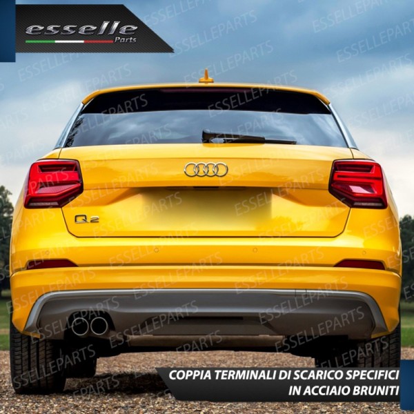 Terminali di Scarico Nero Brunito Inox per Q2