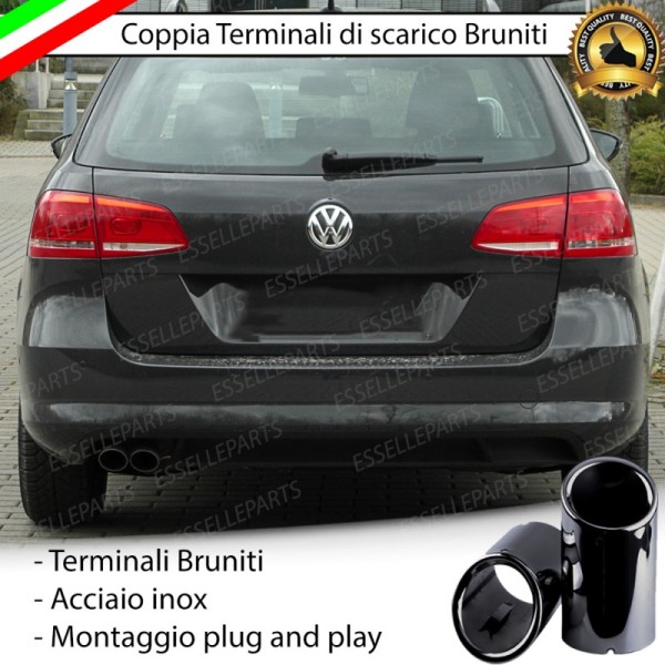 Terminali di Scarico Nero Brunito Inox per Passat (B7)