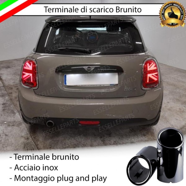 Terminale di Scarico Nero Brunito Inox per Cooper F55 F56 F57