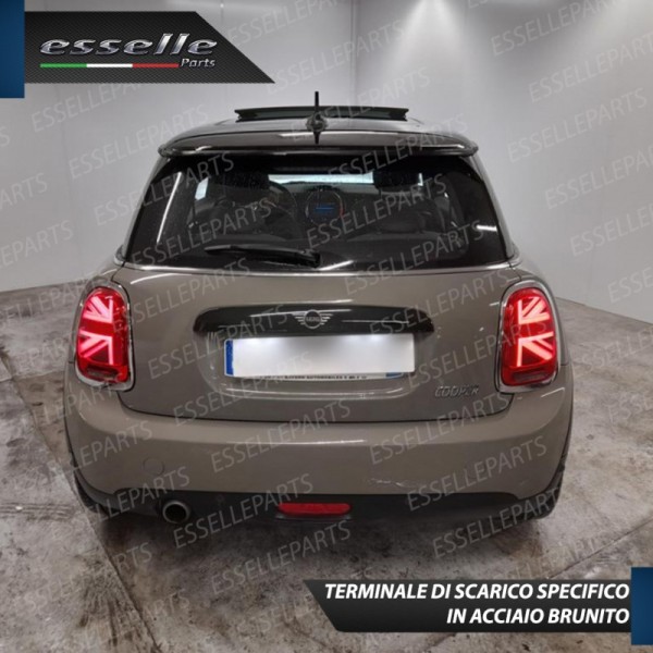 Terminale di Scarico Nero Brunito Inox per Cooper F55 F56 F57