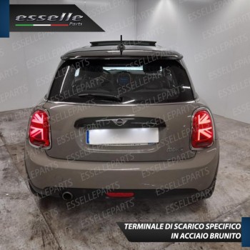 Terminale di Scarico Nero Brunito Inox per Cooper F55 F56 F57