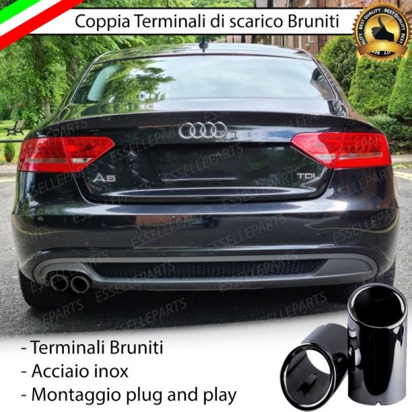 Terminali di Scarico Nero Brunito Inox per A5 (8T) (8T) Sportback