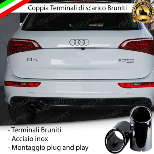 Terminali di Scarico Nero Brunito Inox per Q5
