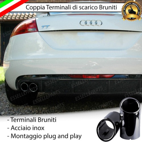 Terminali di Scarico Nero Brunito Inox per TT (8J)