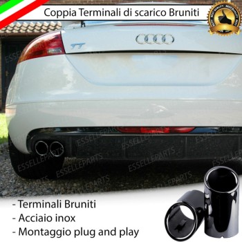 Terminali di Scarico Nero Brunito Inox per TT (8J)