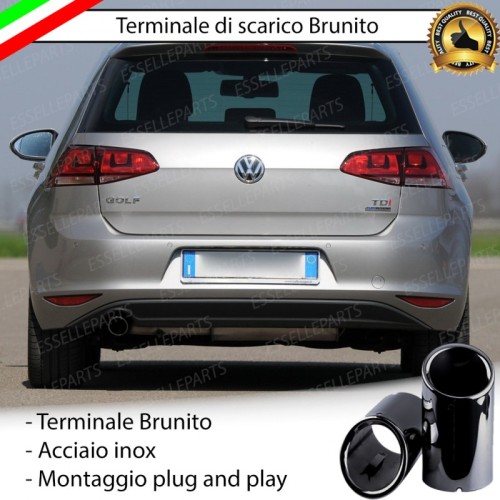 Terminale di Scarico Nero Brunito Inox per Golf 7