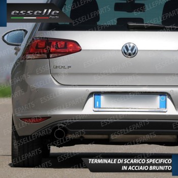 Terminale di Scarico Nero Brunito Inox per Golf 7