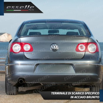Terminale di Scarico Nero Brunito Inox per Passat (B6)