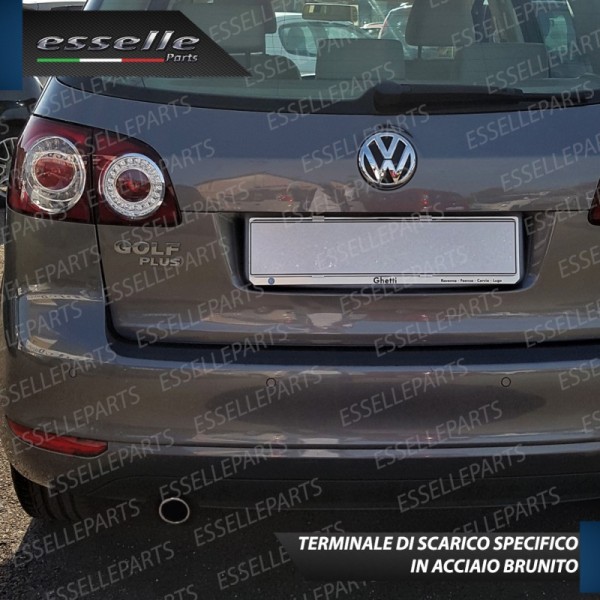 Terminale di Scarico Nero Brunito Inox per Golf plus