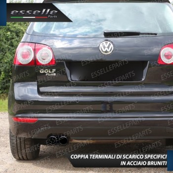 Terminali di Scarico Nero Brunito Inox per Golf plus