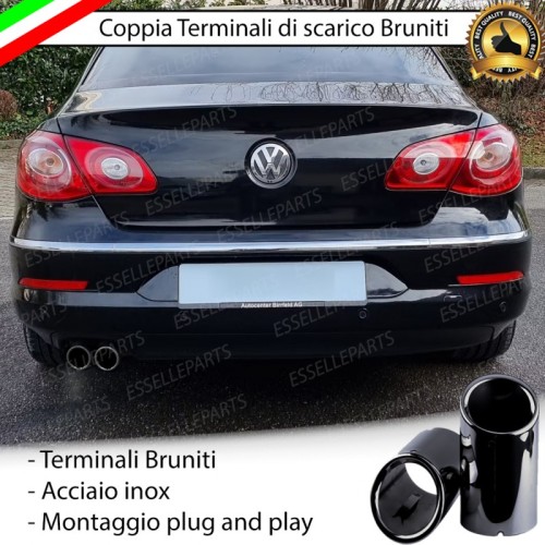 Terminali di Scarico Nero Brunito Inox per Passat CC