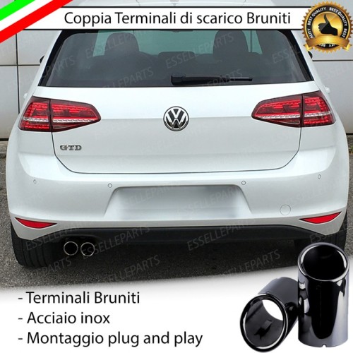 Terminali di Scarico Nero Brunito Inox per Golf 7