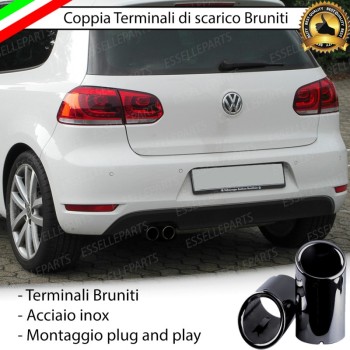 Terminali di Scarico Nero Brunito Inox per Golf 6