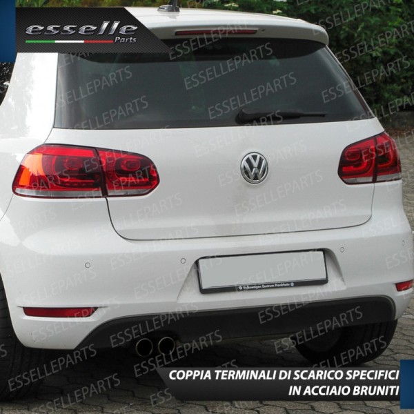 Terminali di Scarico Nero Brunito Inox per Golf 6